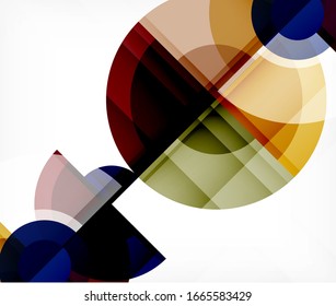 Abstract background, circle and triangle design round shapes overlapping each other. Geometric trendy template. Vector Illustration For Wallpaper, Banner, Background, Card, Book Illustration, landing