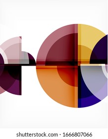 Abstract background, circle and triangle design round shapes overlapping each other. Geometric trendy template. Vector Illustration For Wallpaper, Banner, Background, Card, Book Illustration, landing