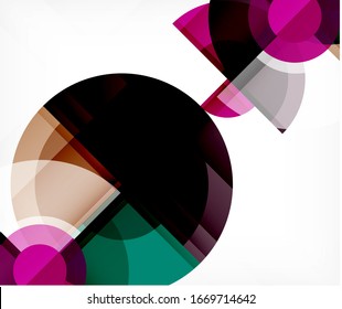 Abstract background, circle and triangle design round shapes overlapping each other. Geometric trendy template. Vector Illustration For Wallpaper, Banner, Background, Card, Book Illustration, landing