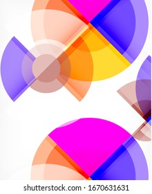 Las formas redondeadas de diseño de fondo abstracto, círculo y triángulo se superponen. Plantilla de moda geométrica. Ilustración De Vector Para Papel De Fondo, Banner, Fondo, Tarjeta, Ilustración De Libros, Desembarque