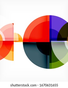 Abstract background, circle and triangle design round shapes overlapping each other. Geometric trendy template. Vector Illustration For Wallpaper, Banner, Background, Card, Book Illustration, landing