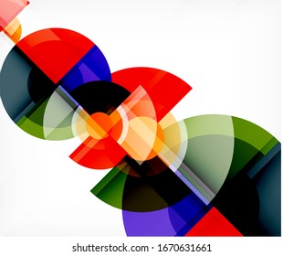 Abstract background, circle and triangle design round shapes overlapping each other. Geometric trendy template. Vector Illustration For Wallpaper, Banner, Background, Card, Book Illustration, landing