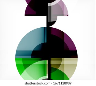 Abstract background, circle and triangle design round shapes overlapping each other. Geometric trendy template. Vector Illustration For Wallpaper, Banner, Background, Card, Book Illustration, landing