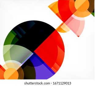 Abstract background, circle and triangle design round shapes overlapping each other. Geometric trendy template. Vector Illustration For Wallpaper, Banner, Background, Card, Book Illustration, landing