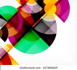 Abstract background, circle and triangle design round shapes overlapping each other. Geometric trendy template. Vector Illustration For Wallpaper, Banner, Background, Card, Book Illustration, landing