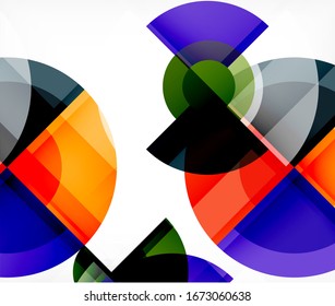 Abstract background, circle and triangle design round shapes overlapping each other. Geometric trendy template. Vector Illustration For Wallpaper, Banner, Background, Card, Book Illustration, landing