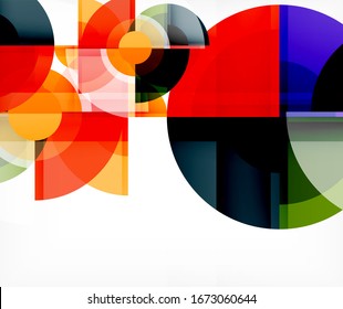 Abstract background, circle and triangle design round shapes overlapping each other. Geometric trendy template. Vector Illustration For Wallpaper, Banner, Background, Card, Book Illustration, landing