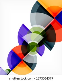 Abstract background, circle and triangle design round shapes overlapping each other. Geometric trendy template. Vector Illustration For Wallpaper, Banner, Background, Card, Book Illustration, landing