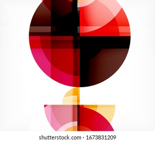Abstract background, circle and triangle design round shapes overlapping each other. Geometric trendy template. Vector Illustration For Wallpaper, Banner, Background, Card, Book Illustration, landing