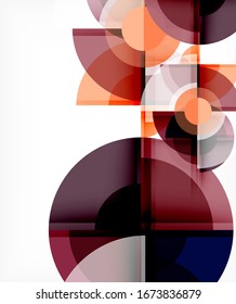 Abstract background, circle and triangle design round shapes overlapping each other. Geometric trendy template. Vector Illustration For Wallpaper, Banner, Background, Card, Book Illustration, landing