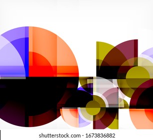 Abstract background, circle and triangle design round shapes overlapping each other. Geometric trendy template. Vector Illustration For Wallpaper, Banner, Background, Card, Book Illustration, landing