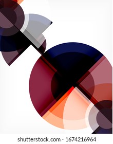 Abstract background, circle and triangle design round shapes overlapping each other. Geometric trendy template. Vector Illustration For Wallpaper, Banner, Background, Card, Book Illustration, landing