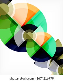 Abstract background, circle and triangle design round shapes overlapping each other. Geometric trendy template. Vector Illustration For Wallpaper, Banner, Background, Card, Book Illustration, landing