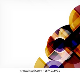 Abstract background, circle and triangle design round shapes overlapping each other. Geometric trendy template. Vector Illustration For Wallpaper, Banner, Background, Card, Book Illustration, landing