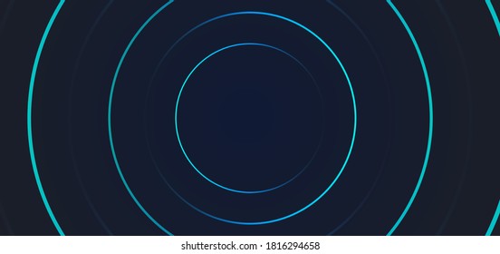 Abstract background circle wave ripple pattern design cyan color with space. vector illustration.