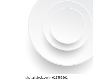 Abstract background with circle,  white circle and shadow on white background, copy space for add text