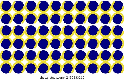 abstract background with circles, abstract blue background, abstract background with dot, Navy blue dot and yellow ring pattern on white background for backdrop and wallpaper