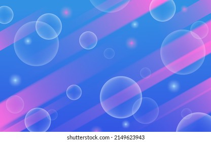 abstract background with circles bubble, blue and pink