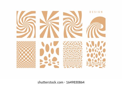 Abstract background with circles. Chaotic particles in empty space. Pattern with optical illusion. Dynamic vector illustartion. 