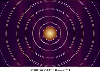 abstract background with circles and circle gold in the center