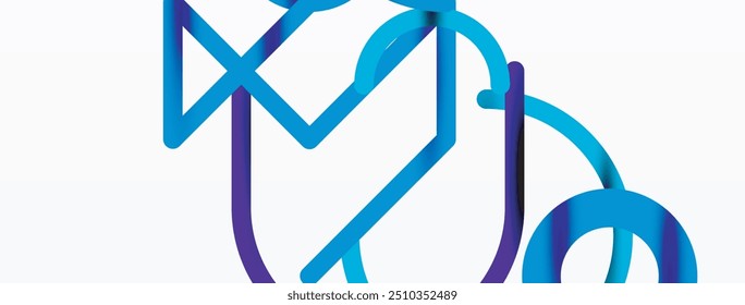 Antecedentes Abstractas. Círculos y líneas de forma redonda coloridas. Diseño minimalista geométrico lineal