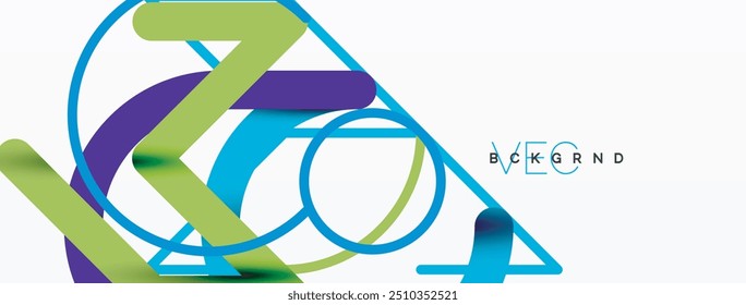 Abstract background. Circles and colorful round shape lines. Linear geometric minimal design