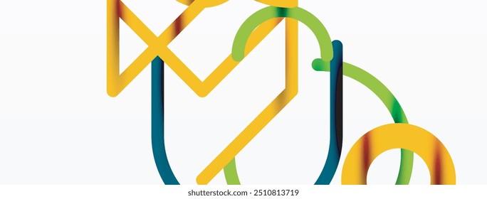 Abstract background. Circles and colorful round shape lines. Linear geometric minimal design