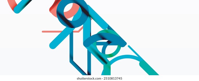 Resumo. Círculos e linhas coloridas em forma redonda. Design mínimo geométrico linear