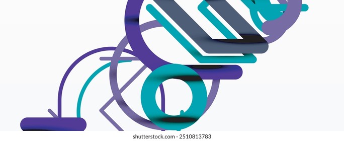 Abstrakter Hintergrund. Kreise und bunte runde Linien. Lineares geometrisches Minimaldesign