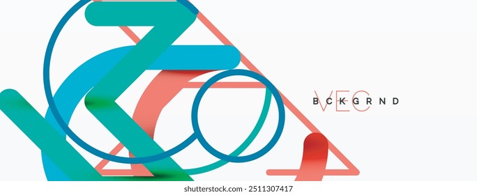 Resumo. Círculos e linhas coloridas em forma redonda. Design mínimo geométrico linear