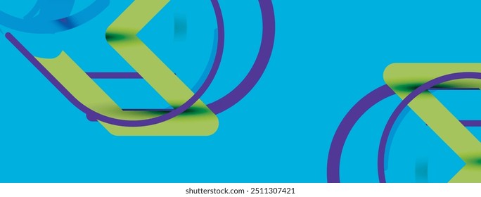 Abstrakter Hintergrund. Kreise und bunte runde Linien. Lineares geometrisches Minimaldesign