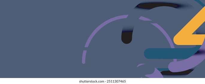 Abstract background. Circles and colorful round shape lines. Linear geometric minimal design