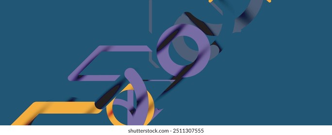 Antecedentes Abstractas. Círculos y líneas de forma redonda coloridas. Diseño minimalista geométrico lineal