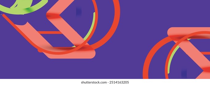 Abstract background. Circles and colorful round shape lines. Linear geometric minimal design