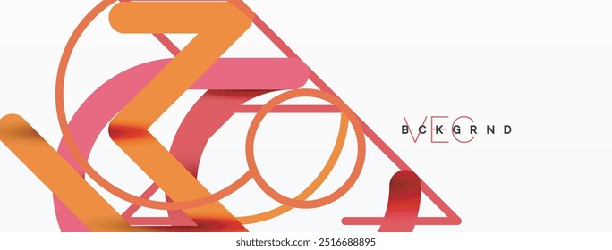 Resumo. Círculos e linhas coloridas em forma redonda. Design mínimo geométrico linear