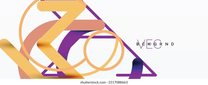 Abstract background. Circles and colorful round shape lines. Linear geometric minimal design