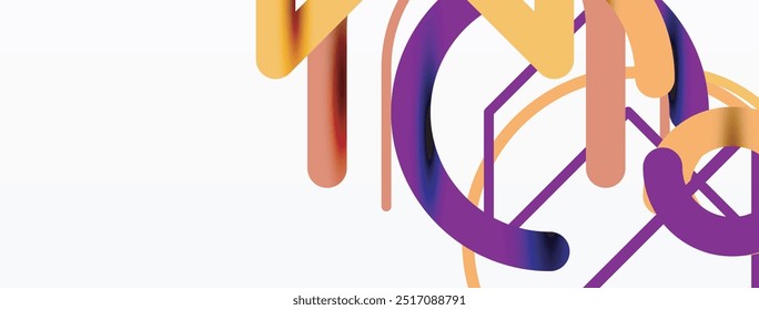 Antecedentes Abstractas. Círculos y líneas de forma redonda coloridas. Diseño minimalista geométrico lineal