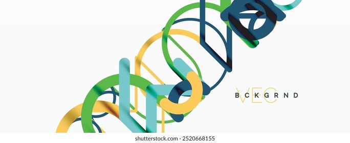 Abstrakter Hintergrund. Kreise und bunte runde Linien. Lineares geometrisches Minimaldesign