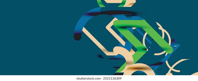 Resumo. Círculos e linhas coloridas em forma redonda. Design mínimo geométrico linear
