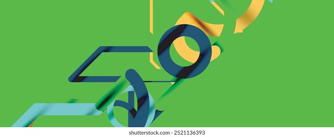 Abstrakter Hintergrund. Kreise und bunte runde Linien. Lineares geometrisches Minimaldesign
