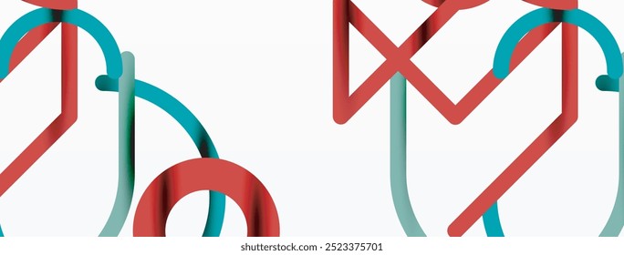 Resumo. Círculos e linhas coloridas em forma redonda. Design mínimo geométrico linear