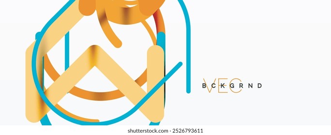 Resumo. Círculos e linhas coloridas em forma redonda. Design mínimo geométrico linear