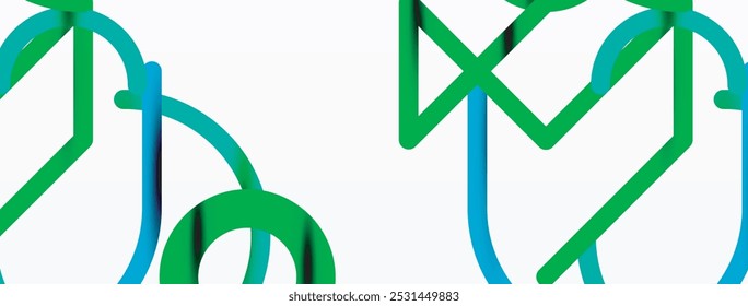 Antecedentes Abstractas. Círculos y líneas de forma redonda coloridas. Diseño minimalista geométrico lineal