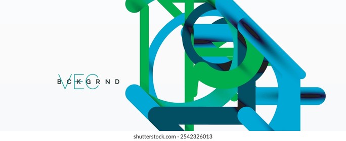 Antecedentes Abstractas. Círculos y líneas de forma redonda coloridas. Diseño minimalista geométrico lineal