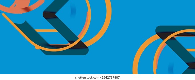 Antecedentes Abstractas. Círculos y líneas de forma redonda coloridas. Diseño minimalista geométrico lineal