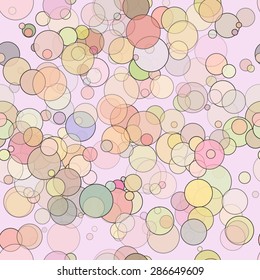 Abstract background from circles of different size, color, transparency