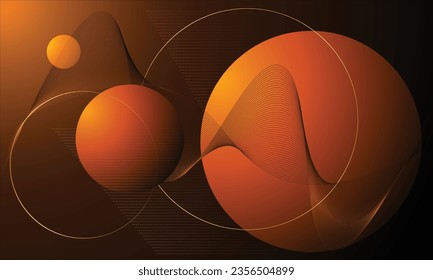 Abstract background with circles and dot pattern. halftone backdrop orange gradient