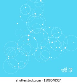 Abstract background with circles and dots. Connect technology vector.