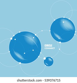 Abstract background with circles and dots. Connect technology vector.