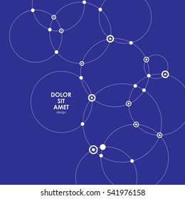 Abstract background with circles and dots. Connect technology vector.